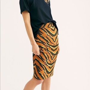 Free People easy tiger midi skirt